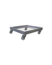 3Monkeez 40x40x3 stainless steel commercial kitchen frame with 50mm polypropylene swivel castors without brakes for M-PL-3S model.