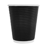 Fiesta Recyclable Hot Cup Ripple Wall Black 455ml(Box 500)