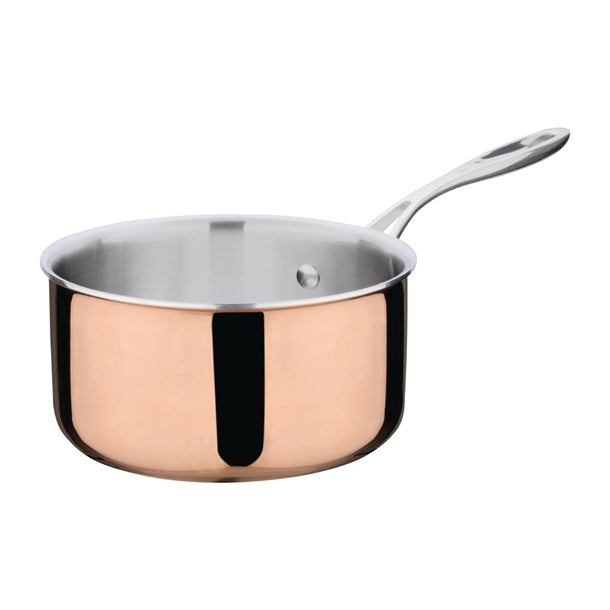 Vogue Induction Tri-Wall Copper Sauce Pan - 180mm 7" - Hospitality Connect