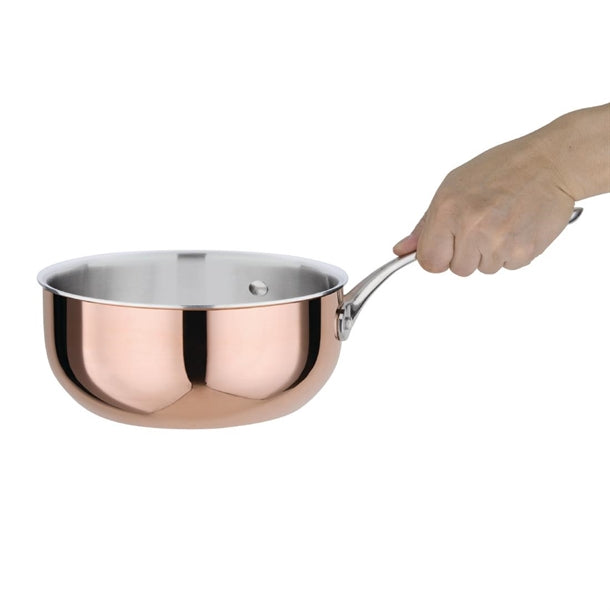 Vogue Tri-Wall Copper Flared Saute Pan - 200x90mm - Hospitality Connect