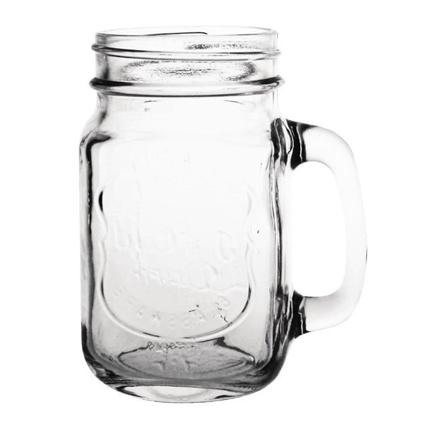 Olympia Handled Drinking Jar Printed "Ice Cold Drink" - 470ml (Box 12) - Hospitality Connect