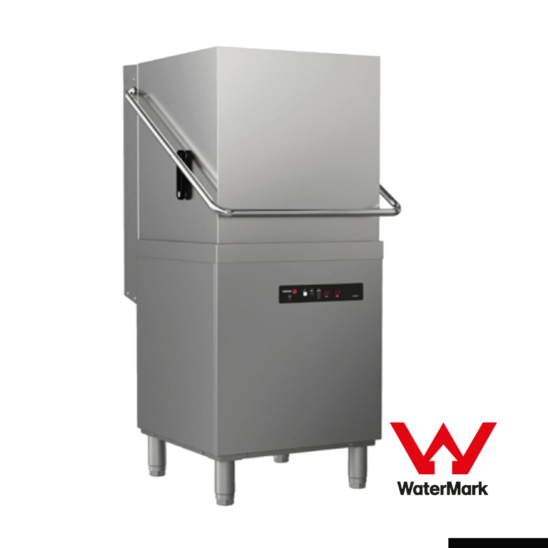 Fagor EVO-CONCEPT CO-142BDD pass-through dishwasher with stainless steel hood and front control panel