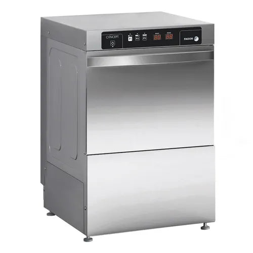 Fagor EVO-CONCEPT glass washer with drain pump and detergent & rinse dispenser cold rinse CO-402BDD. - Hospitality Connect