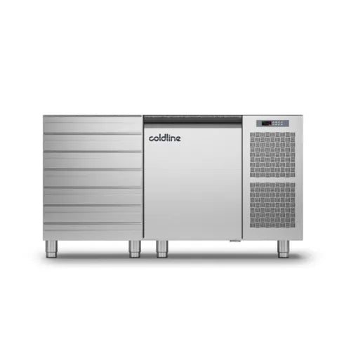 Coldline Pizza Prep Counters - 1 Door + Drawers with Display Case TZ09/1MC VP - Hospitality Connect