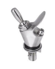 3Monkeez Compact Lever Handle Drinking Bubbler with ergonomic lever for easy water access, black finish, mounted on a stainless steel surface.