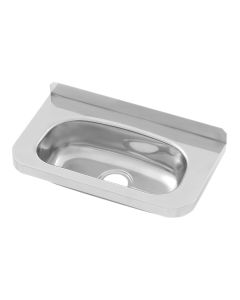 3Monkeez stainless steel hand basin with 40mm outlet, compact wall-mounted design and brackets, made from durable 304 grade stainless steel.