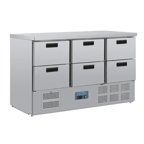 Polar G-Series Refrigerated Prep Counter Six Drawer GH226-A - Hospitality Connect