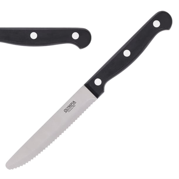 Olympia Rounded Steak Knife Black - 4 1/2" (Box 12) - Hospitality Connect