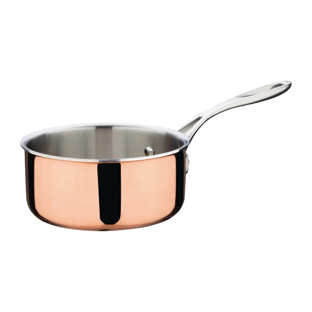 Vogue Induction Tri-Wall Copper Saucepan - 160mm 6" - Hospitality Connect