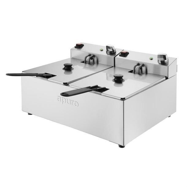 Apuro Double Fryer - 2x5Ltr - 2x2.8kW - Hospitality Connect