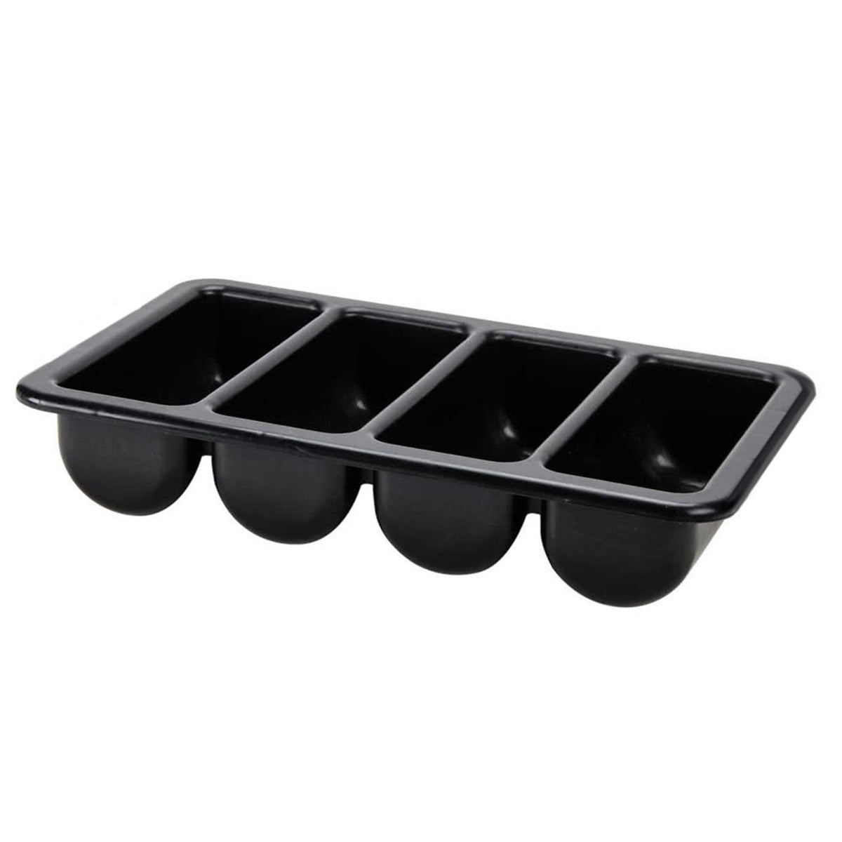 KH CUTLERY BOX 4 COMPARTMENT BLACK PLASTIC