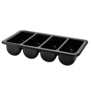 KH CUTLERY BOX 4 COMPARTMENT BLACK PLASTIC