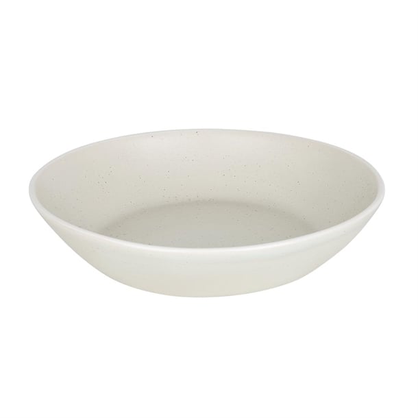Olympia Chia Sand Coupe Bowl, 8.5-inch crockery dish, shown in sand color, set of four for serving or tableware.