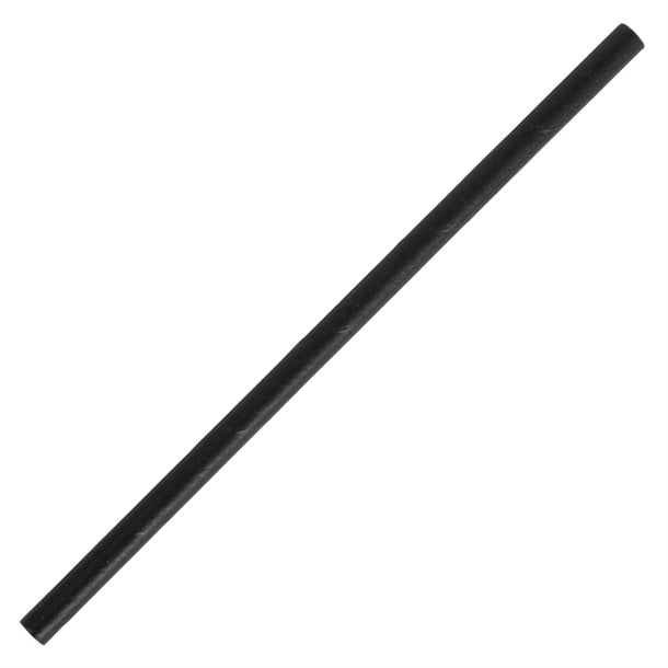 Fiesta Compostable Paper Cocktail Stirrer Straw Black - 140mm(Pack 250)