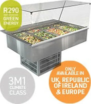Cossiga Linear LS Refrigerated Well Square Glass Assisted service with Acrylic Rear Doors 2165mm LSRF6-FS - Hospitality Connect