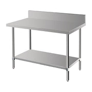Vogue Premium 304 Stainless Steel Table with Upstand - 600x600x900mm - Hospitality Connect