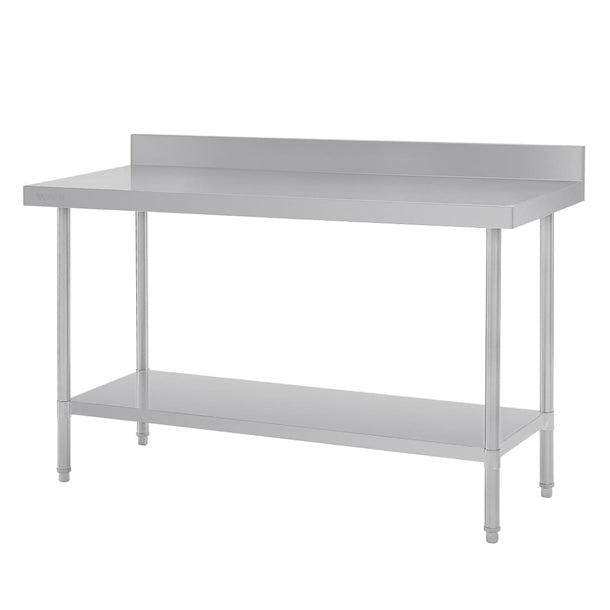 Vogue Premium 304 Stainless Steel Table with Upstand - 1500x600x900mm - Hospitality Connect