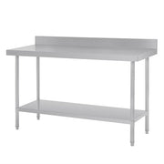 Vogue Premium 304 Stainless Steel Table with Upstand - 1800x600x900mm - Hospitality Connect