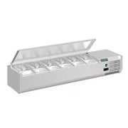 Polar G-Series Countertop Prep Fridge with Lid 6x 1/4GN with Hard Stainless Lid DA680-A - Hospitality Connect