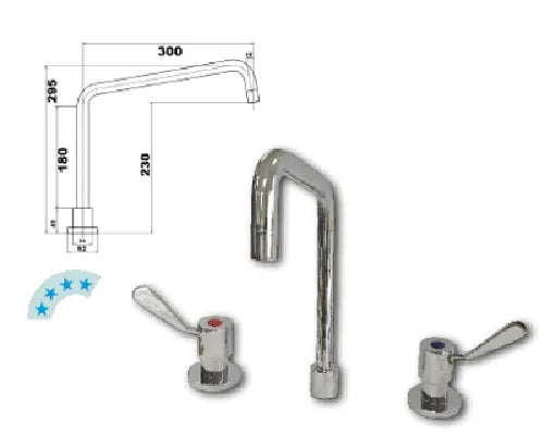 Jetstream DECK MOUNT WITH 300MM SPOUT JET3300DCB. - Hospitality Connect