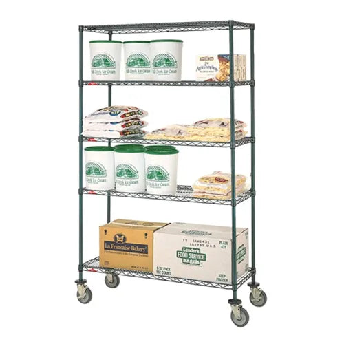 Metro Super Erecta Mobile 18”x 60” - 5 Wire Shelves, 4 Posts NK3.M5T68.1860