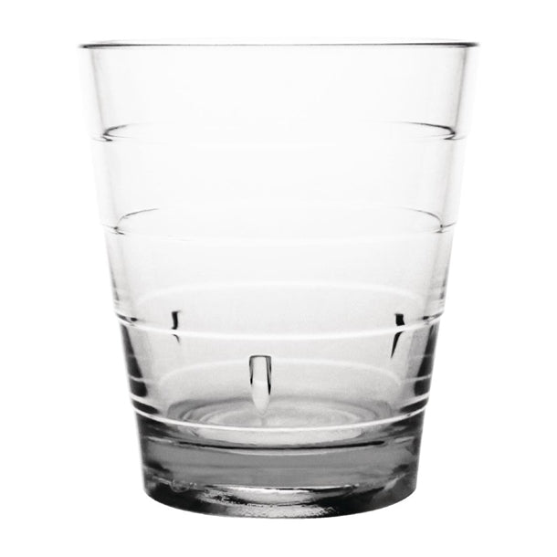 Olympia Kristallon Polycarbonate Ringed Tumbler - 285ml 10oz Clear (Box 6) - Hospitality Connect