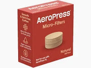 AEROPRESS natural paper coffee micro-filters in a 200-pack, designed for smooth, clean brewing with AeroPress coffee makers.