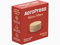 AEROPRESS natural paper coffee micro-filters in a 200-pack, designed for smooth, clean brewing with AeroPress coffee makers.