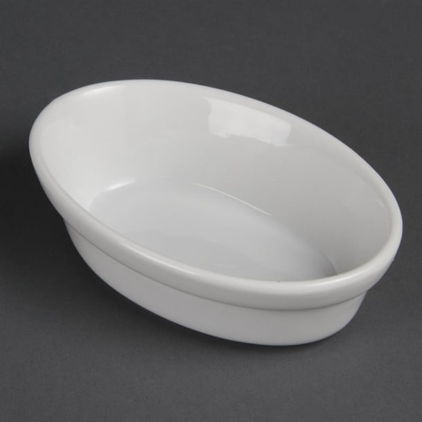 Olympia Whiteware Oval Pie Bowl - 44x145x104mm 1.7x5.7x4" (Box 6) - Hospitality Connect