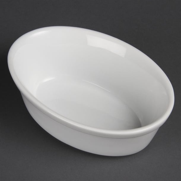 Olympia Whiteware Oval Pie Bowl - 52x161x116mm 2x6.3x4.5" (Box 6) - Hospitality Connect