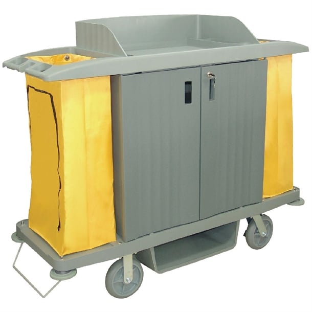 Jantex Housekeeping Trolley with Doors - 1540x540x1285mm - Hospitality Connect