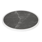 Bolero Dark Granite Effect Outdoor Fibre Glass Table Top White Trim Round 580mm - Hospitality Connect