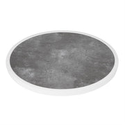 Bolero Dark Stone Effect Outdoor Fibre Glass Table Top White Trim Round - 580mm DL488 - Hospitality Connect