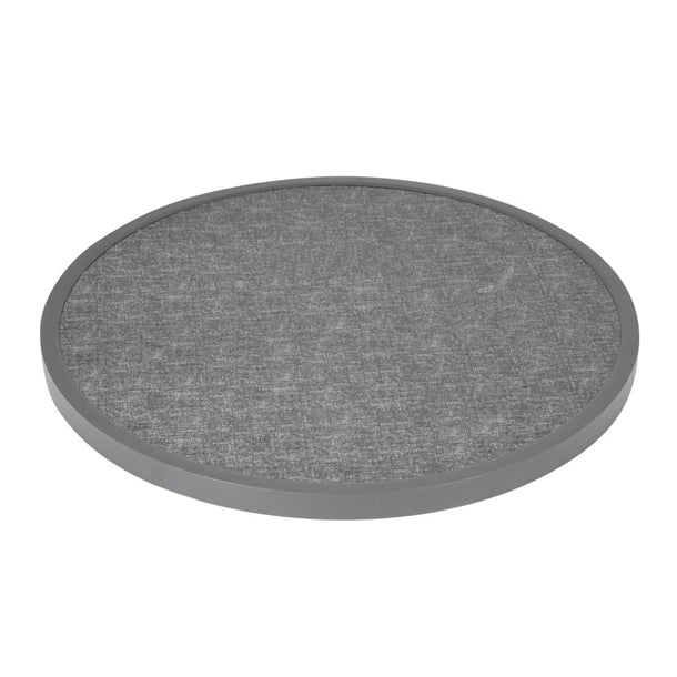 Bolero Black Brushed Mix Outdoor Fibre Glass Table Top Square Grey Trim Rnd580mm DL489