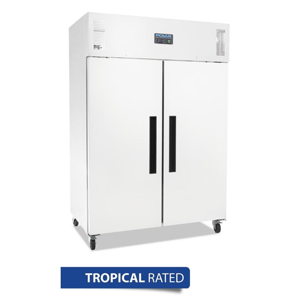Polar G-Series Solid 2 Door Upright Freezer White Exterior - 1200Ltr DL897-A - Hospitality Connect