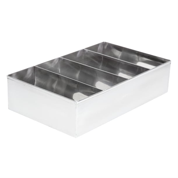 Cutlery Holder 4 Compartment St/St - 415x255x105mm - Hospitality Connect