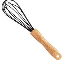 WILTSHIRE SILICONE HEAD WHISK-WHITE w/BAMBOO HANDLE N/STICK - Hospitality Connect