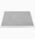 Bolero Light Grey Stone Effect Outdoor Fibre Glass Table Top White Trim Rnd580mm DL485 - Hospitality Connect