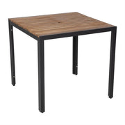 Bolero Square Steel and Acacia Table 800mm - Hospitality Connect