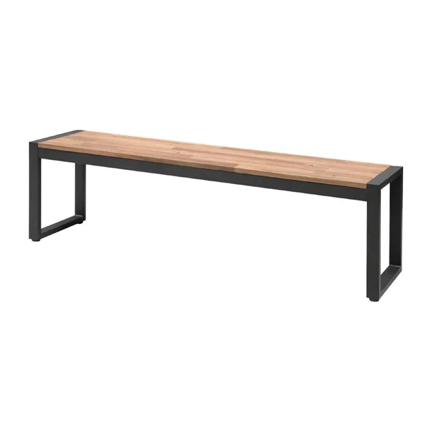 Bolero Steel & Acacia Industrial Bench - 1600x380mm (Pack 2)  DS158