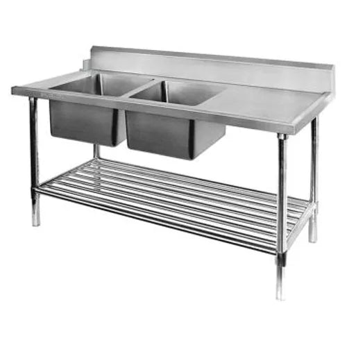 Modular Right Inlet Double Sink Dishwasher Bench DSBD7-2400RA. - Hospitality Connect