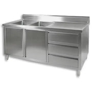 Modular KITCHEN TIDY CABINET WITH DOUBLE LEFT SINKS DSC-1800L-H. - Hospitality Connect