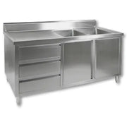 Modular KITCHEN TIDY CABINET WITH DOUBLE RIGHT SINKS DSC-1800R-H. - Hospitality Connect