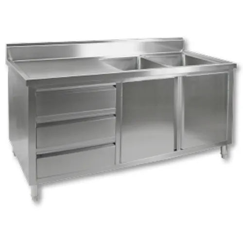 Modular KITCHEN TIDY CABINET WITH DOUBLE RIGHT SINKS DSC-1800R-H. - Hospitality Connect