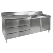 Modular KITCHEN TIDY CABINET WITH DOUBLE RIGHT SINKS DSC-2100R-H. - Hospitality Connect
