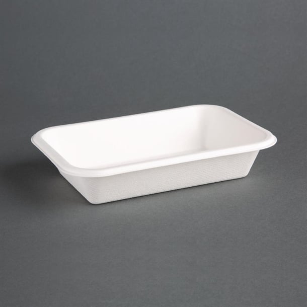 Fiesta Compostable Bagasse Tray - 340ml - 26 x 118 x 179mm (Pack 50)