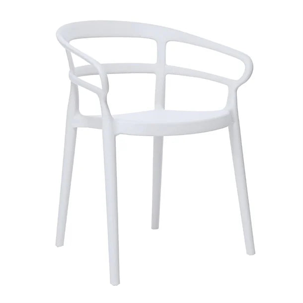 Bolero Mateo Café Chairs White (Pack 2) DX979 - Hospitality Connect