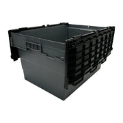 Vogue Plastic Transport/Storage Crate with attached Lid - 600x400x320mm - Hospitality Connect