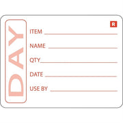 Hygiplas Removable Food Prep Label 2x2.5'' (Roll 500) with Plastic Dispenser