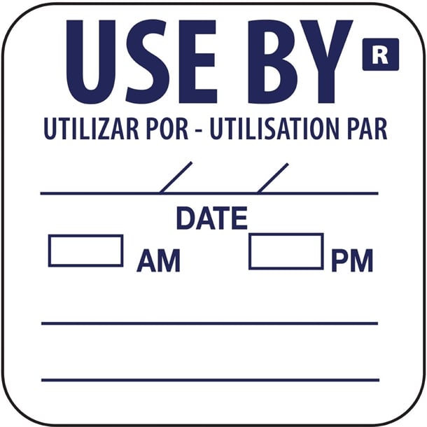 Hygiplas Removable Use by Food Prep Label 1'' (Roll 1000)